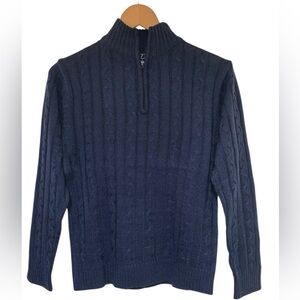 Sezzit Boy's 3/4 Zip Mock Neck Knit Sweater Blue Size (L - 14/16)